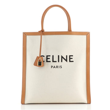 Celine Vertical Cabas Tote Canvas with Leather Large