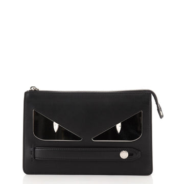 Fendi Monster Handle Clutch Leather Small