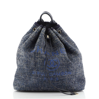 Chanel Deauville Backpack Raffia with Glitter Detail Large