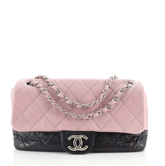 Chanel Bicolor CC Chain Flap Bag Quilted Lambskin Small