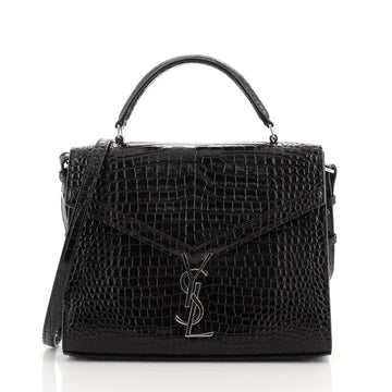 Saint Laurent Cassandra Top Handle Bag Crocodile Embossed Leather Medium