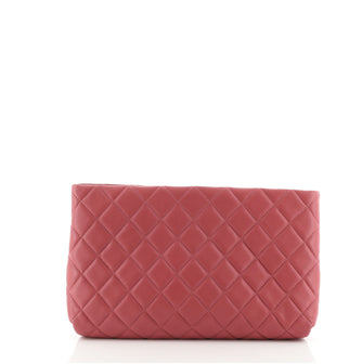 Chanel CC Kisslock Frame Clutch Quilted Lambskin