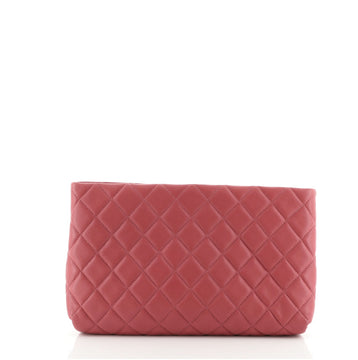Chanel CC Kisslock Frame Clutch Quilted Lambskin