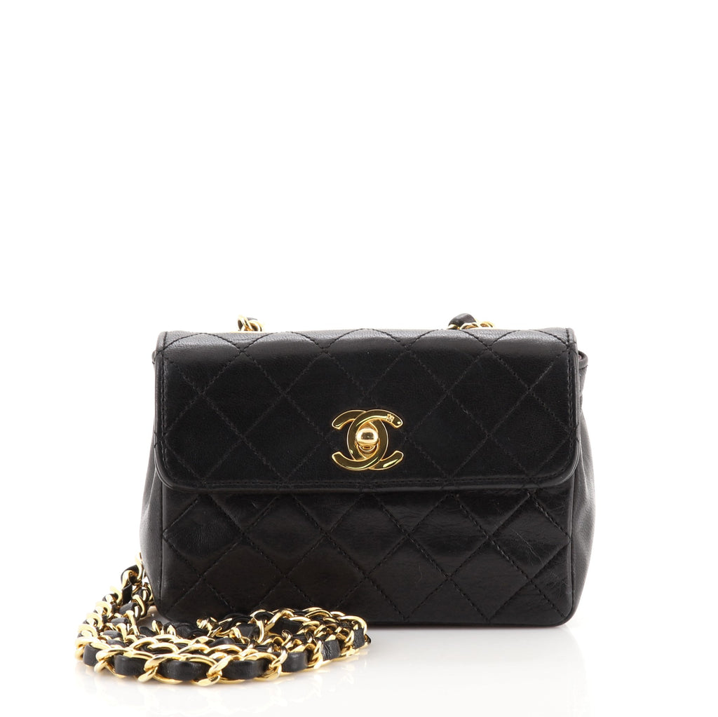 Chanel Twin Classic Flap Bag Quilted Caviar Mini Black 2215711