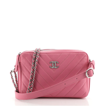 Chanel Promenade Camera Bag Chevron Lambskin Small