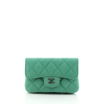 Chanel CC Flap Coin Purse Quilted Matte Caviar