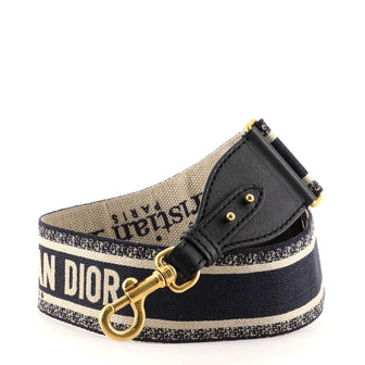 Christian Dior Logo Shoulder Strap Embroidered Canvas