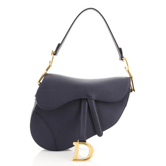 Christian Dior Saddle Handbag Leather Medium