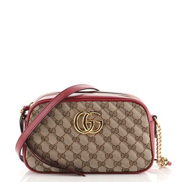 Gucci GG Marmont Shoulder Bag Diagonal Quilted GG Canvas Small
