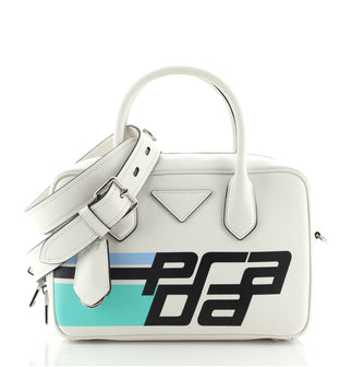 Prada Bauletto Bag Printed City Calf Medium