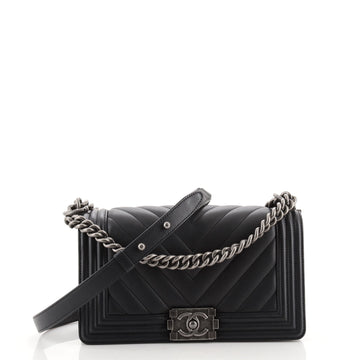 Chanel Boy Flap Bag Chevron Lambskin Old Medium