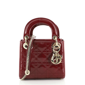 Christian Dior Lady Dior Chain Bag Cannage Quilt Patent Mini
