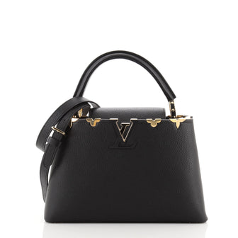 Louis Vuitton Capucines Bag Metal Floral Edge Taurillon Leather PM
