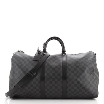 Louis Vuitton Keepall Bandouliere Bag Damier Graphite 55