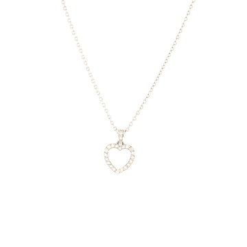 Tiffany & Co. Metro Heart Pendant Necklace Platinum and Diamonds