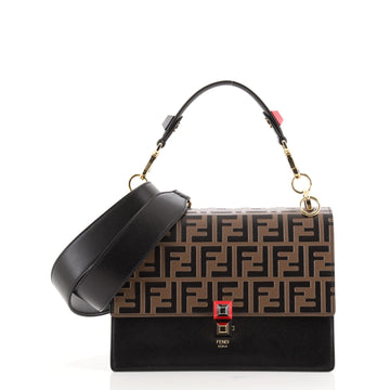 Fendi Kan I Bag Zucca Embossed Leather Medium