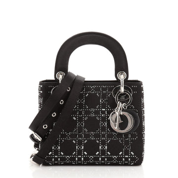 Christian Dior Lady Dior Bag Crystal Embellished Cannage Quilt Satin Mini