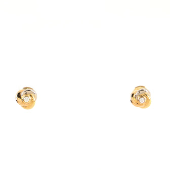 Cartier Trinity Stud Earrings 18K Tricolor Gold with Diamond Mini