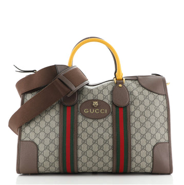 Gucci Neo Vintage Web Duffle Bag GG Coated Canvas Medium