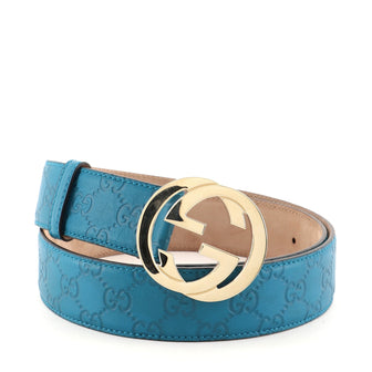 Gucci Interlocking G Belt Guccissima Leather Wide