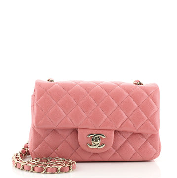 Chanel Classic Single Flap Bag Quilted Caviar Mini