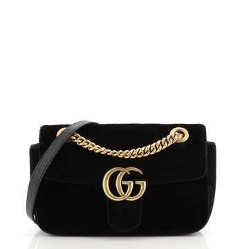 Gucci GG Marmont Flap Bag Matelasse Velvet Mini