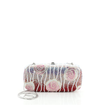 Judith Leiber Floral Minaudiere Crystal Medium