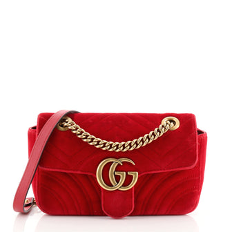 Gucci GG Marmont Flap Bag Matelasse Velvet Mini