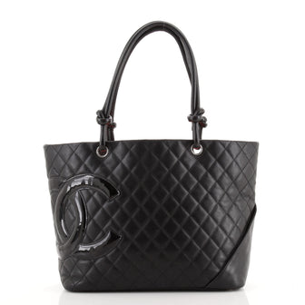 Chanel Cambon Tote Quilted Leather Large