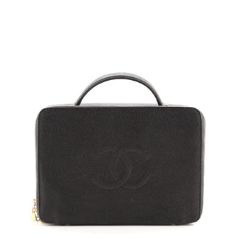 Chanel Vintage Timeless Zip Around Vanity Case Caviar Medium