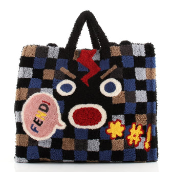 Fendi Faces Tote Shearling Large