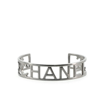 Chanel Logo Cuff Bracelet Metal Thin