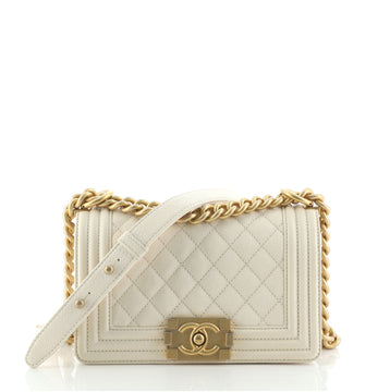 Chanel Boy Flap Bag Quilted Caviar Small
