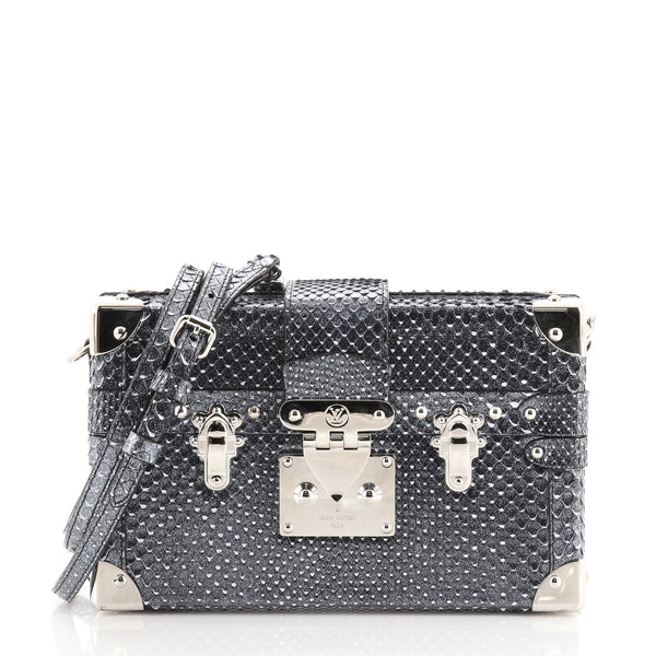 Petite malle python handbag Louis Vuitton Blue in Python - 25082367