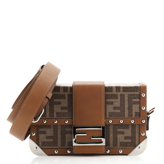 Fendi Baguette Trunk Bag Zucca Coated Canvas Mini