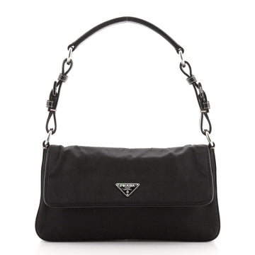 Prada Flap Shoulder Bag Tessuto with Saffiano Small