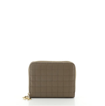 Celine C Charm Zip Around Wallet Quilted Leather Compact