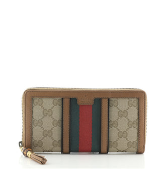 Gucci Rania Web Zip Around Wallet GG Canvas