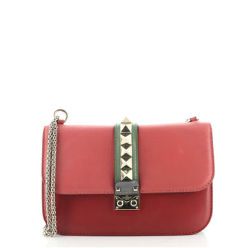 Valentino Glam Lock Shoulder Bag Leather Medium