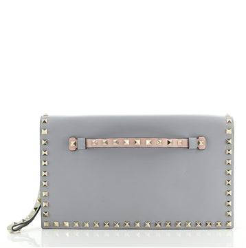 Valentino Rockstud Flap Clutch Leather