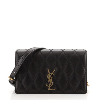 Saint Laurent Angie Chain Shoulder Bag Quilted Leather Small