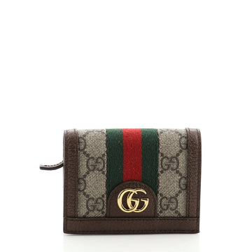 Gucci Ophidia Flap Card Case GG Coated Canvas
