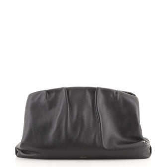Celine Pleated French Lock Clutch Leather