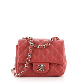 Chanel Square Classic Single Flap Bag Quilted Lambskin Mini