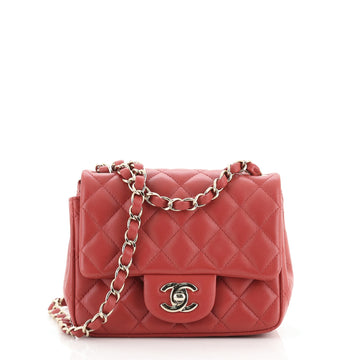 Chanel Square Classic Single Flap Bag Quilted Lambskin Mini