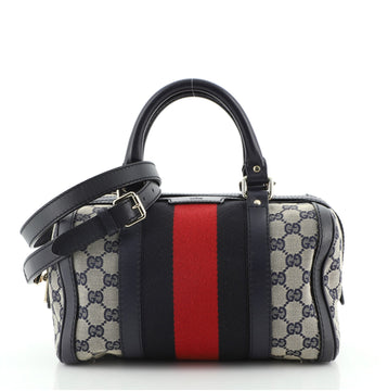 Gucci Vintage Web Boston Bag GG Canvas Small