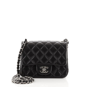 Chanel Square Classic Single Flap Bag Quilted Lambskin Mini
