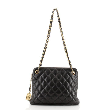 Chanel Vintage Zip Chain Shoulder Bag Quilted Leather Medium