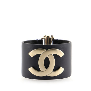 Chanel CC Cuff Bracelet Leather with Metal