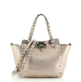 Valentino Rockstud Tote Pebbled Leather Mini